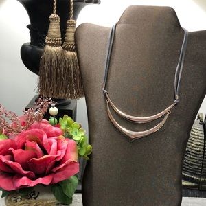 NWOT Gray & Rose Gold Tone Necklace!